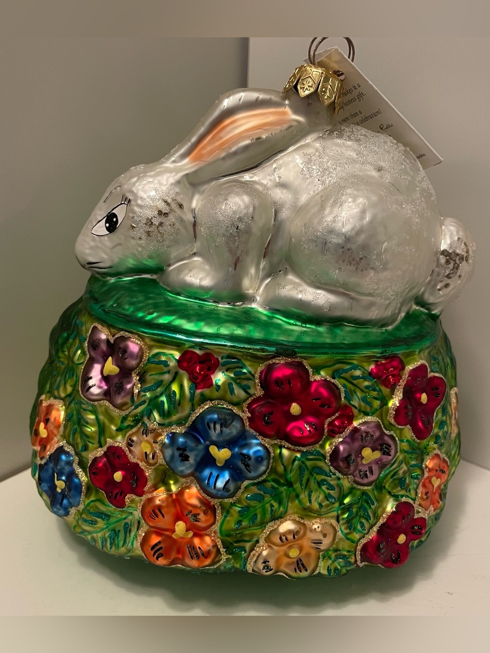 Vtg Christopher Radko "Springtime Jubilee" Ornament Rabbit Easter Christmas 1997